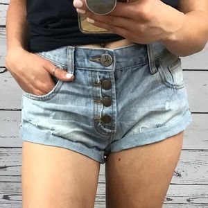 One Teaspoon Distressed Cutoff Jean Shorts